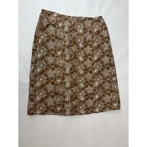 Handmade Floral Skirt Neutral Tan Boho Cottagecore Minimalist 26" Waist
